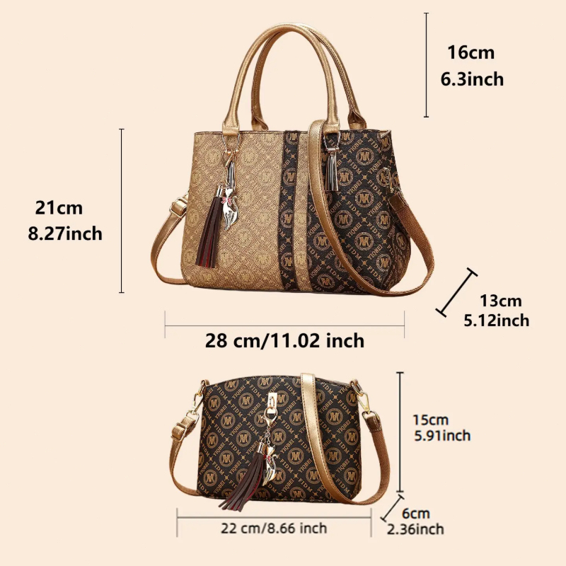 Women's Handbag Set with Shoul - đánh giá và giá Vintage Zipper