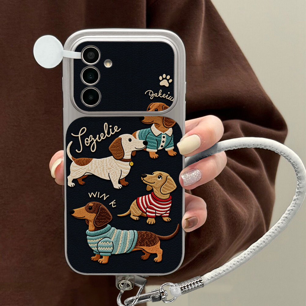 Cartoon Dachshund Phone Case F - đánh giá và giá Camera Leather Case