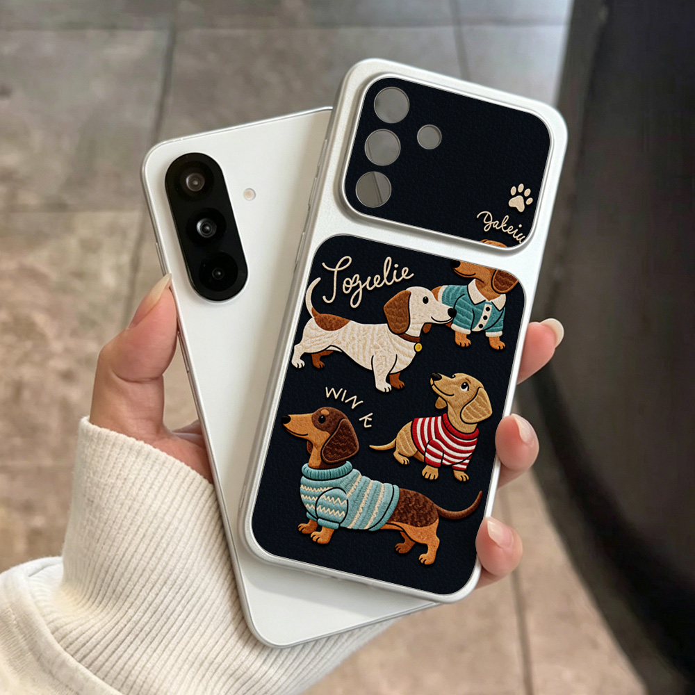 Cartoon Dachshund Phone Case F - đánh giá và giá Camera Leather Case
