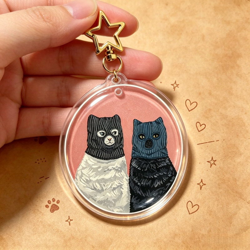 Serial Cuddlers Cat Acrylic Ke - đánh giá và giá Vintage Cartoon Collectible