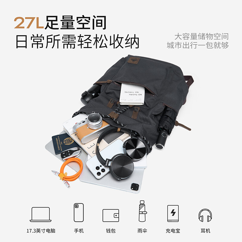 MOYYI 27L Large Flap Backpack  - đánh giá và giá Vintage Zipper